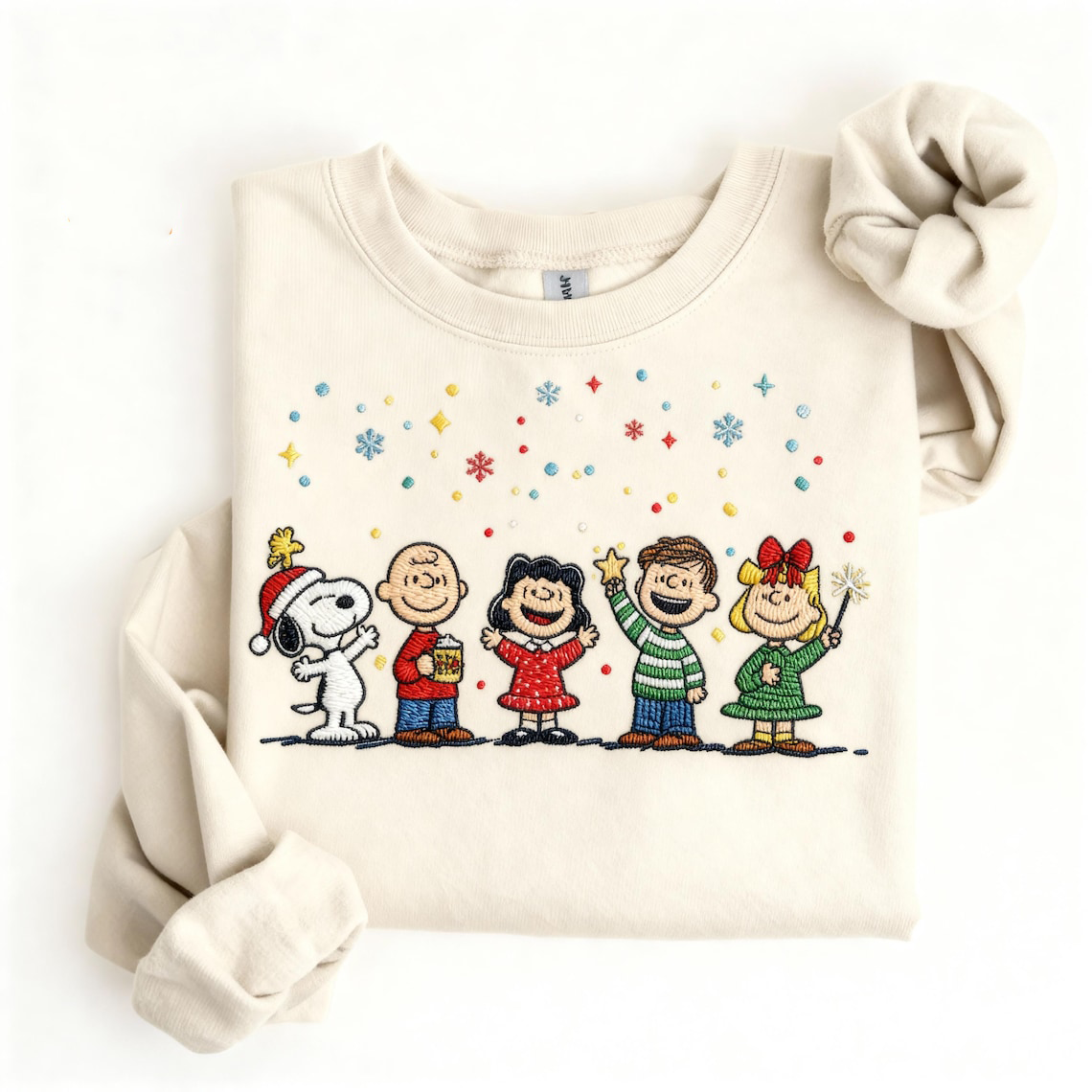 Embroidered Christmas Sweatshirts, Snoopy And Friends Embroidered Hoodie