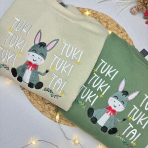 El Burrito Sabanero Embroidered Christmas Sweater – Mexican Holiday Crewneck, Tuki Tuki Tuki Sweatshirt, Feliz Navidad Sweatshirt