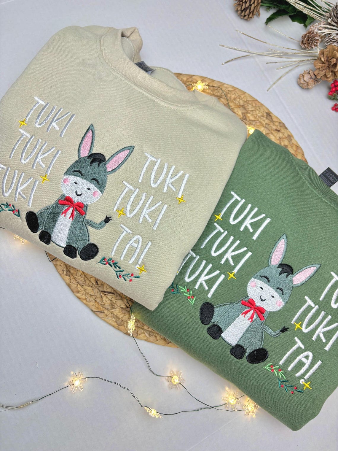 El Burrito Sabanero Embroidered Christmas Sweater – Mexican Holiday Crewneck, Tuki Tuki Tuki Sweatshirt, Feliz Navidad Sweatshirt