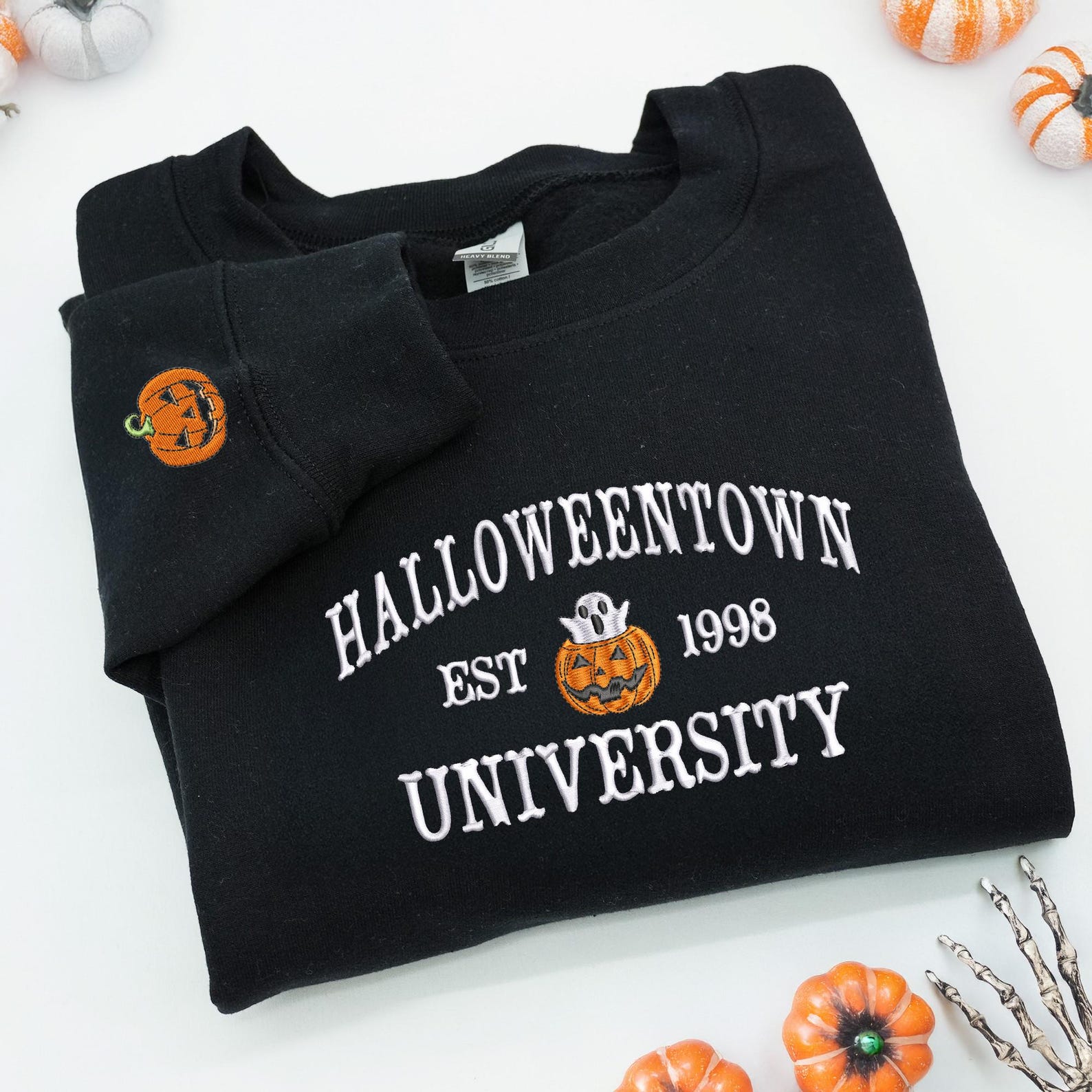 Halloweentown Est 1998 Sweatshirt, Embroidered Halloweentown Shirt, Pumkin Sweatshirt - Image 2