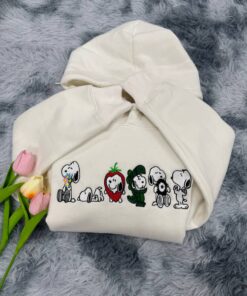 Cute Dog Crewneck Sweatshirt, Funny Shirt, Strawberry Snoopy Embroidered Crewneck, Springs Snoopy