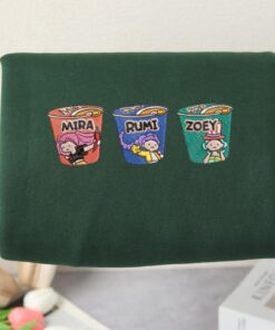 Alternative view of Noodle Ramyeon KPOP Embroidered, KPOP Band Huntrix Embroidery Sweatshirt, Kpop Idol Group Shirt, Mira, Rumi, Joey Shirt