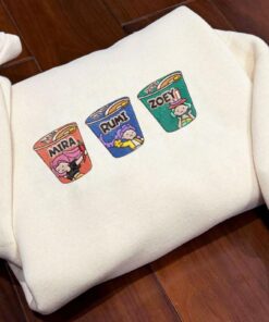 Noodle Ramyeon KPOP Embroidered, KPOP Band Huntrix Embroidery Sweatshirt, Kpop Idol Group Shirt, Mira, Rumi, Joey Shirt
