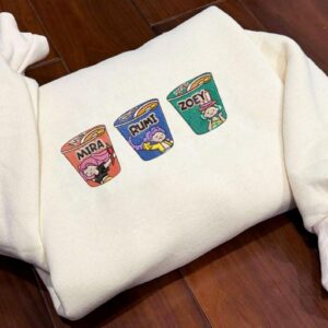 Noodle Ramyeon KPOP Embroidered, KPOP Band Huntrix Embroidery Sweatshirt, Kpop Idol Group Shirt, Mira, Rumi, Joey Shirt