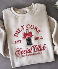 Custom Embroidered Diet Coke Social Club Sweatshirt, Coke Sweatshirt, Diet Coke Drinkers Sweatshirt