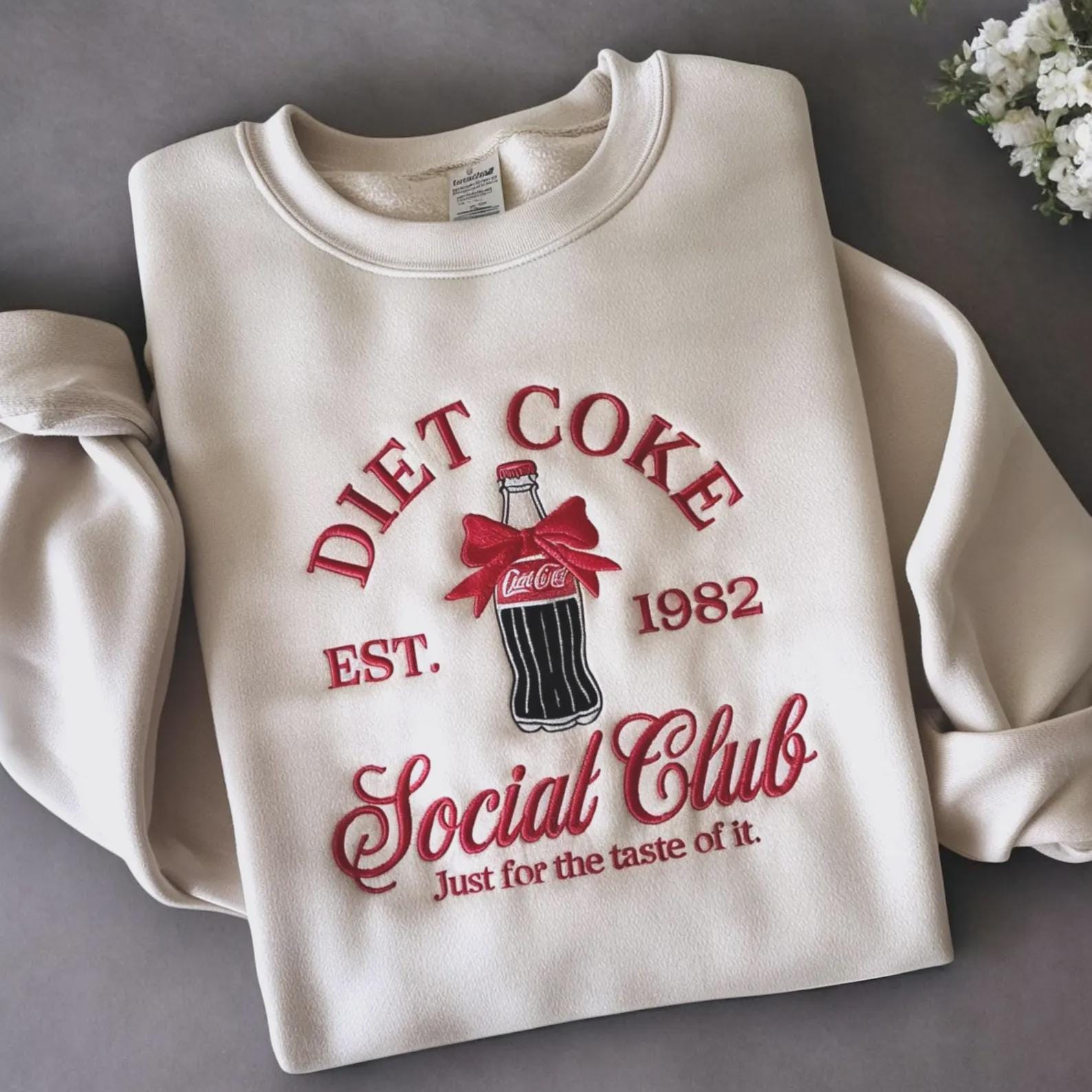 Custom Embroidered Diet Coke Social Club Sweatshirt, Coke Sweatshirt, Diet Coke Drinkers Sweatshirt