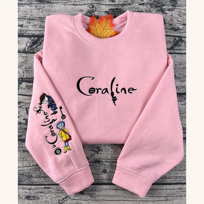 Scary Doll Halloween Embroidery Washed Shirt, Horror Cartoon Halloween Embroidery Shirt, Halloween Creepy Character Embroidered Sweatshirt