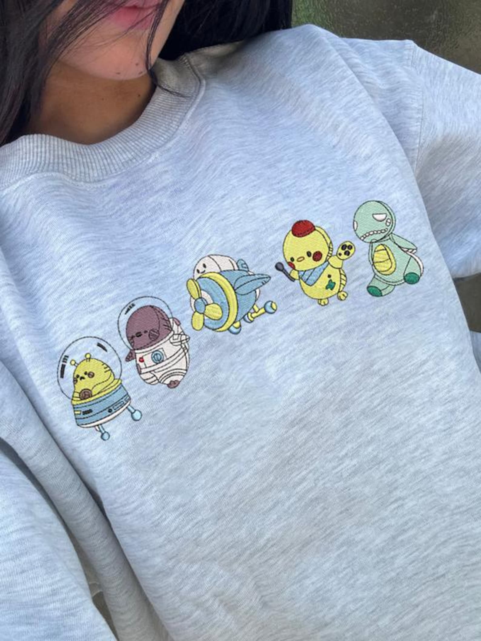 Love and Deepspace Emoji Friends Dark Version Otome Game Embroidered Sweatshirt - Image 2