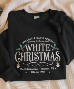 Alternative view of EMBROIDERED White Christmas Movie Sweatshirt, Wallace and Davis Sweater, White Christmas Movie Sweatshirt, Christmas White Movie 1954 Shirt
