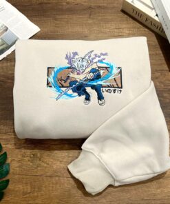 Inosuke Embroidered Hoodie, Demon Slayer Anime Sweatshirt