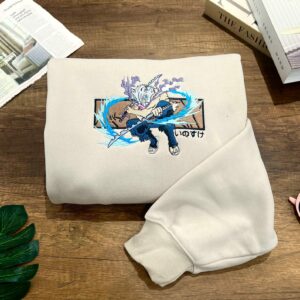 Inosuke Embroidered Hoodie, Demon Slayer Anime Sweatshirt