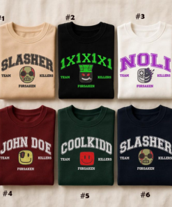 Forsaken Shirt Characters Embroidered Sweatshirt, Video Game Lover, Team Coolkidd Shirt, Slasher