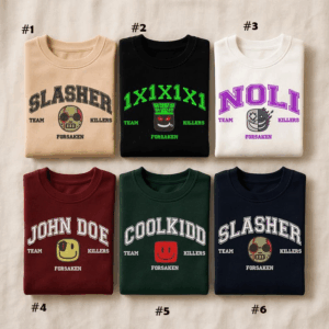 Forsaken Shirt Characters Embroidered Sweatshirt, Video Game Lover, Team Coolkidd Shirt, Slasher