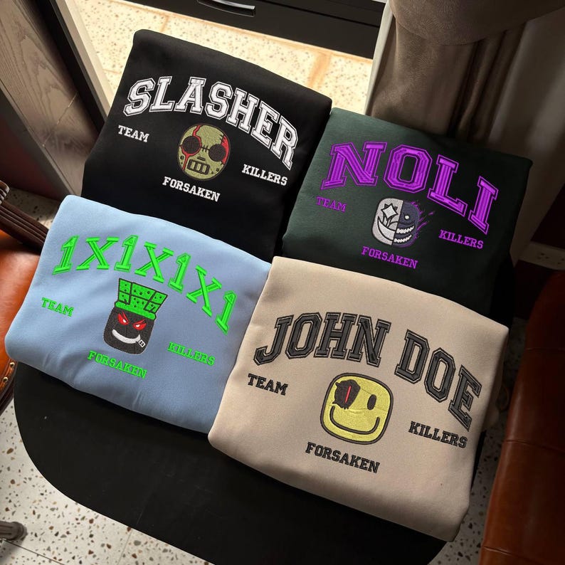 Forsaken Shirt Characters Embroidered Sweatshirt, Video Game Lover, Team Coolkidd Shirt, Slasher - Image 2