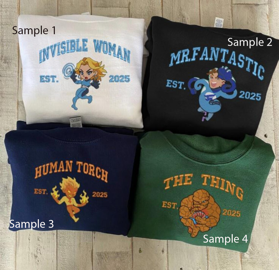 The Fantastic Four Character Member Embroidered T-Shirt, Fantastic Four Sweatshirt