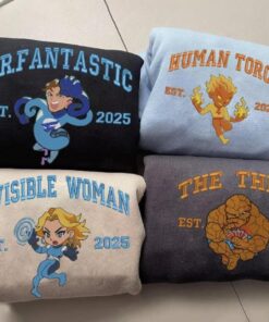 Alternative view of The Fantastic Four Character Member Embroidered T-Shirt, Fantastic Four Sweatshirt
