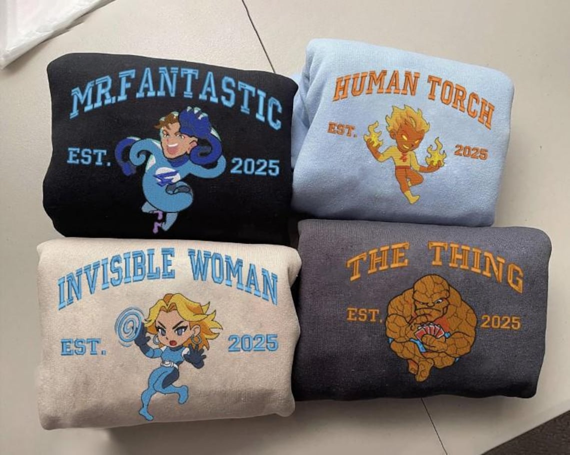 The Fantastic Four Character Member Embroidered T-Shirt, Fantastic Four Sweatshirt - Image 2