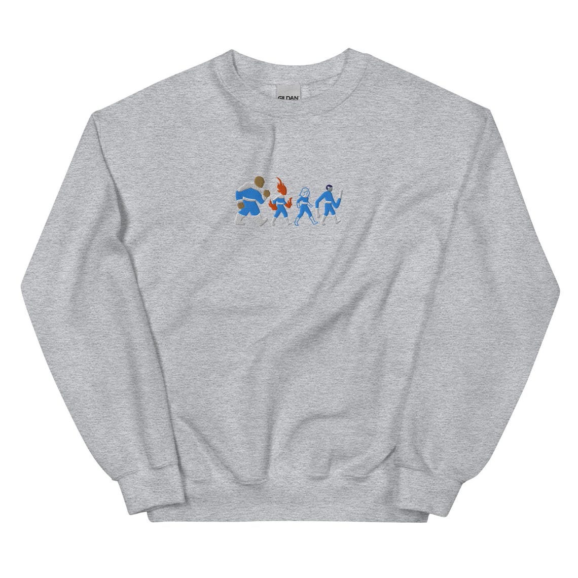 Fantastic Four Embroidery Sweatshirt, Embroidered F4 The First Family, First Step on Abbey Road Unisex Sweatshirt - Image 2
