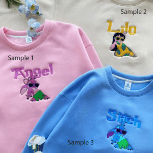 Lilo and Stitch Dancing Hawaii Aloha Embroidered Sweatshirt, Funny Stitch Disney Summer shirt, Walt Disney World, Disneyland Family Trip