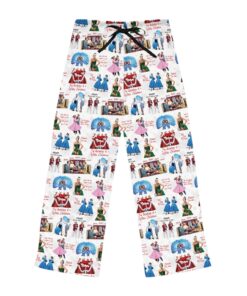 White Christmas Pajama Pants - Women’s - Holiday Lounge Wear, Vintage Film Fan Gift