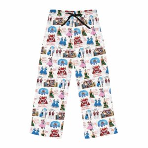 White Christmas Pajama Pants - Women’s - Holiday Lounge Wear, Vintage Film Fan Gift