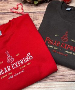 Polar Express Christmas Embroidered Sweatshirt, Christmas Embroidery Sweatshirt, Polar Express Crewneck, Christmas Gift for Friends