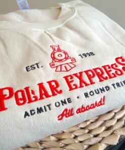 Alternative view of Polar Express Christmas Embroidered Sweatshirt, Christmas Embroidery Sweatshirt, Polar Express Crewneck, Christmas Gift for Friends