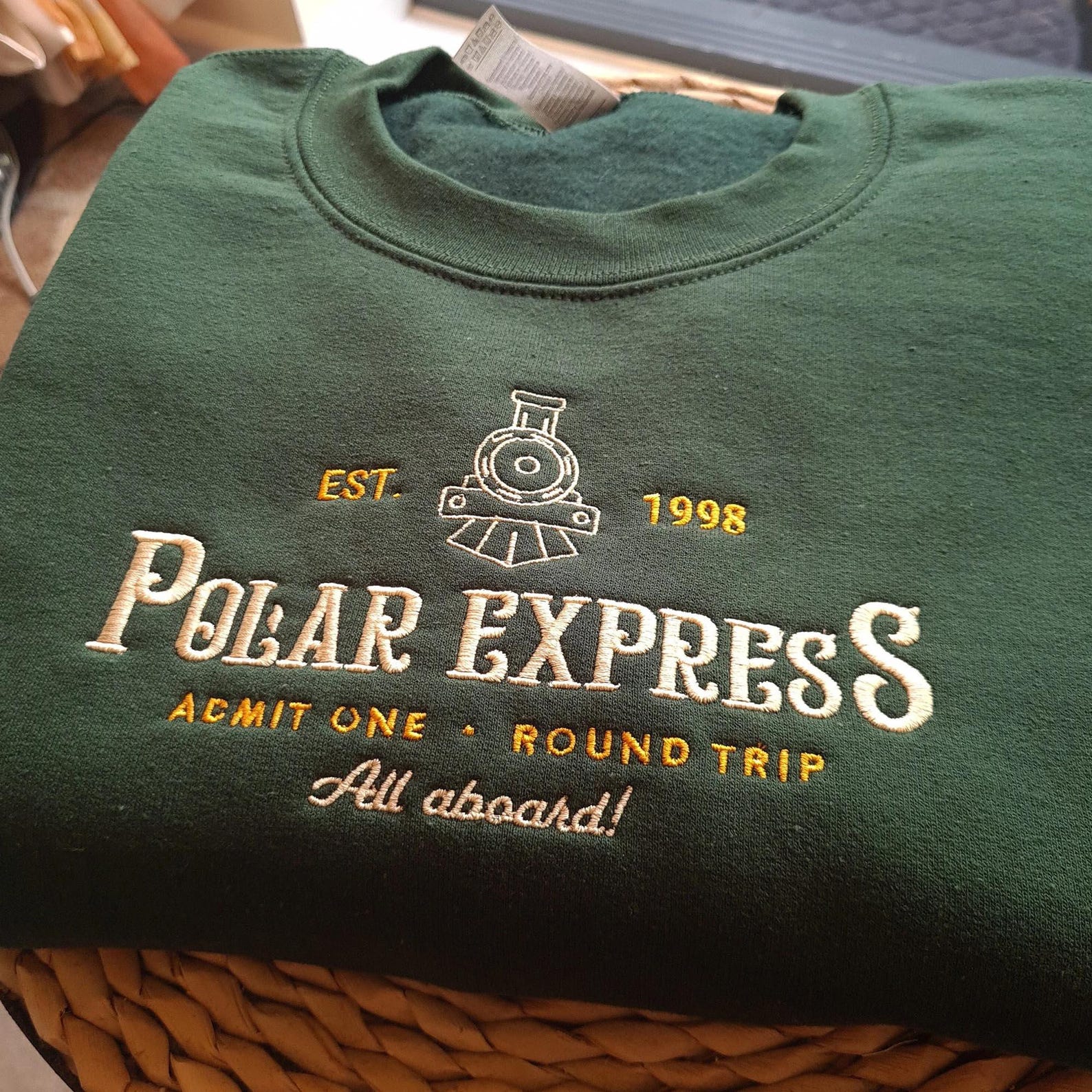 Polar Express Christmas Embroidered Sweatshirt, Christmas Embroidery Sweatshirt, Polar Express Crewneck, Christmas Gift for Friends - Image 3