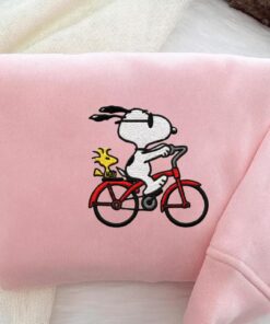 Christmas Snoopy Embroidered Sweatshirt, Christmas Cartoon Dog Shirt, Holiday Season Shirt