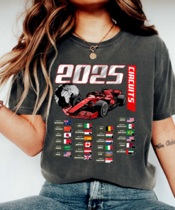 Formula One 2025 Season T-Shirt, Race Weekend Formula 1, Circuit Map Merch, F1 Race Day Shirt, Formula 1 Gifts Women Men, F1