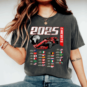 Formula One 2025 Season T-Shirt, Race Weekend Formula 1, Circuit Map Merch, F1 Race Day Shirt, Formula 1 Gifts Women Men, F1