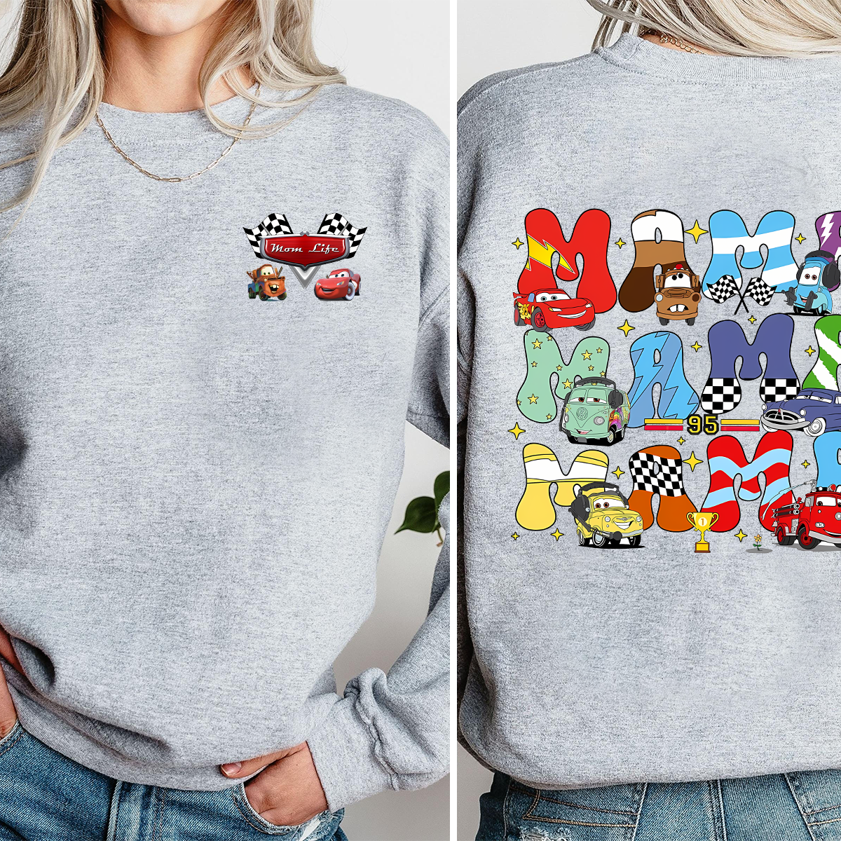 Disney Pixar Cars Mama Shirt, Mom Life lightning mcqueen Shirt, Disney Mom Shirt, Mother Day Shirt - Image 4