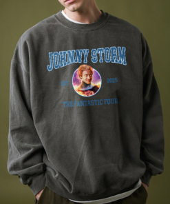 Alternative view of Johnny Storm Human Torch Fantastic Four Marvel Shirt, Superhero shirt, The Fantastic Four First Steps Shirt, Fantastic Four Shirt