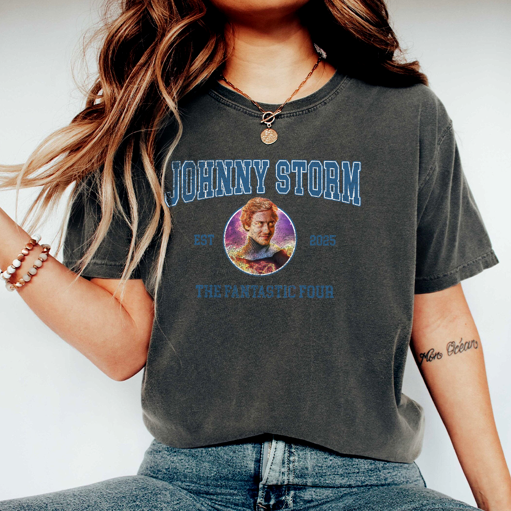 Johnny Storm Human Torch Fantastic Four Marvel Shirt, Superhero shirt, The Fantastic Four First Steps Shirt, Fantastic Four Shirt - Image 4