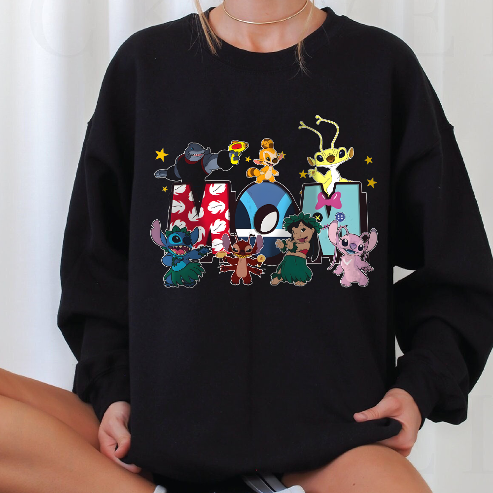 Stitch and Lilo Mom Shirt, Mama Stitch Crewneck, Disney Mom Shirt, Mother's Day Shirt, Mom Life Shirt, Disney Vacation Shirt For Mama - Image 5