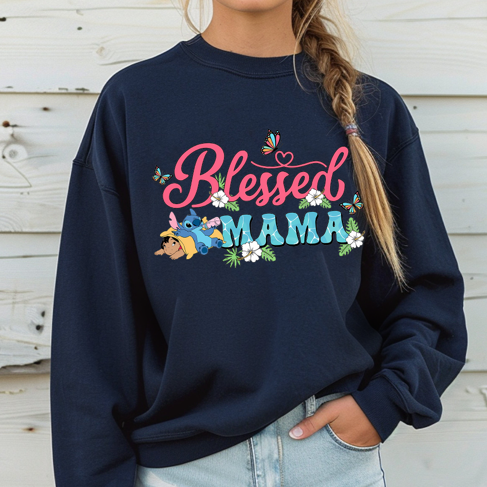 Lilo and Stitch Mama Sweatshirt, Mother's Day Sweatshirt, Stitch Angel Mom Sweater, Disney Mom Shirt, Disney Trip Gift For Mama, Mom Gift - Image 5