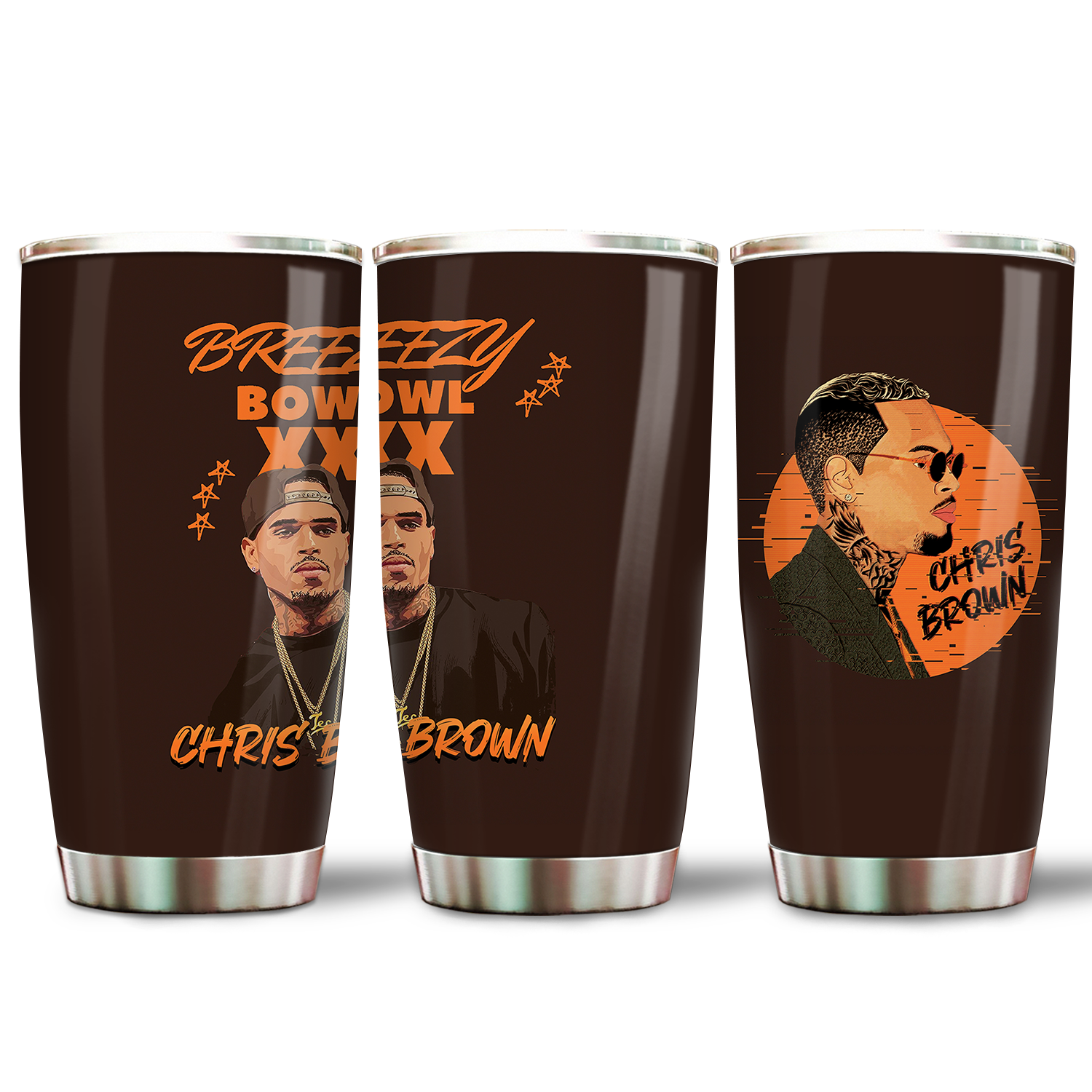Chris Brown Tumbler Wrap, Music Lovers Tumblers - Image 4