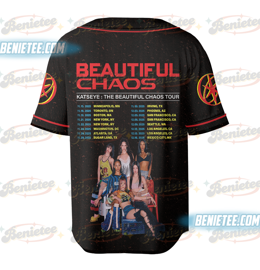 Retro Katseye Beautiful Chaos Tracklist Baseball Jersey, Katseye Gnarly Jersey, Gabriela Shirt, Katseye Soft is Strong Shirt - Image 3