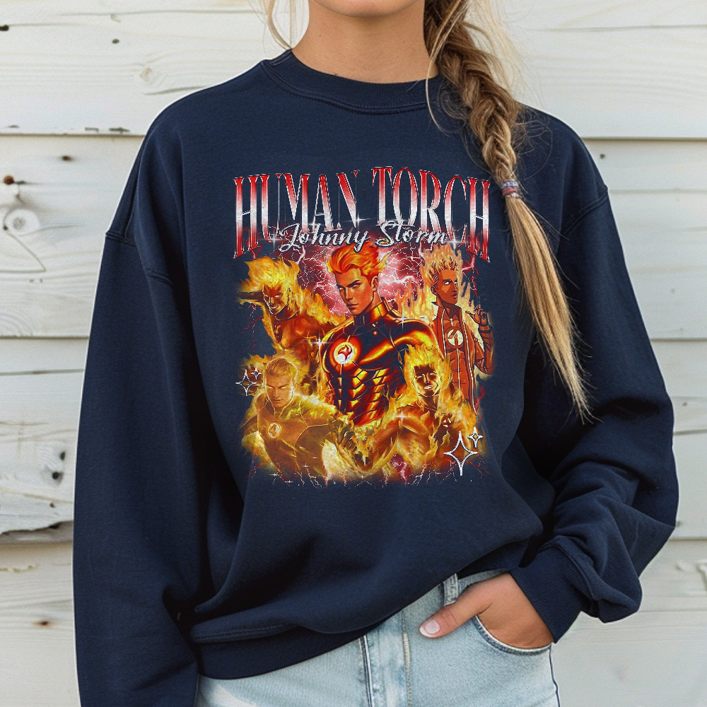 The Fantastic Four First Steps Shirt, Johnny Storm Human Torch Fantastic Four Shirt - Image 2