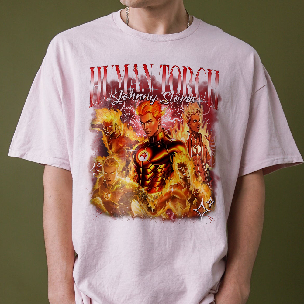 The Fantastic Four First Steps Shirt, Johnny Storm Human Torch Fantastic Four Shirt - Image 4