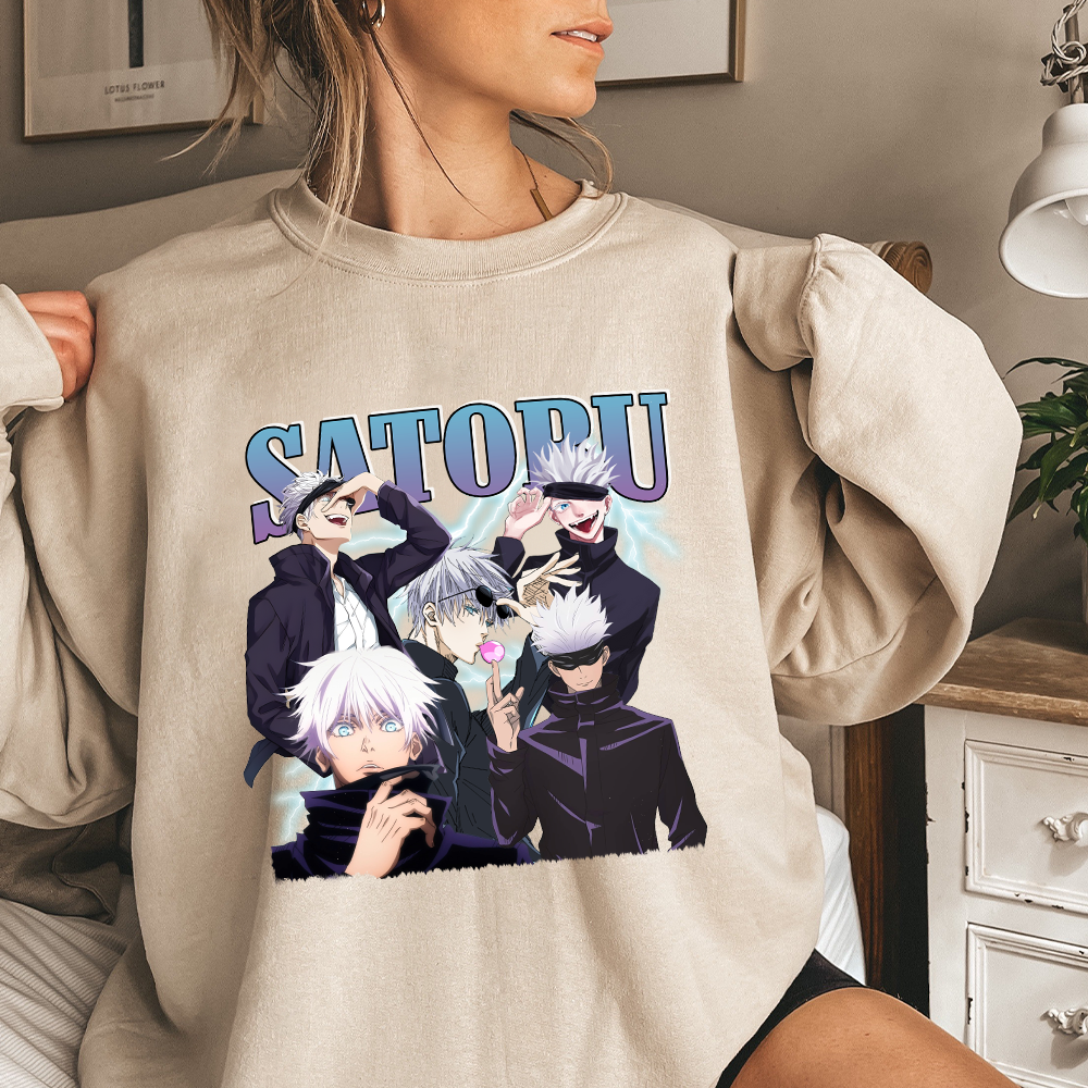 Retro Satoru Gojo Shirt, Jujutsu Kaisen Anime T-Shirt, Anime Sweatshirt, Anime Hoodie, Anime Fan Gift, Birthday Gift - Image 5