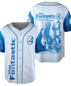 Alternative view of Aesthetic The Fantastic Four First Steps Superhero Movie Vintage Graphic Jersey, The Fantastic Four Shirt