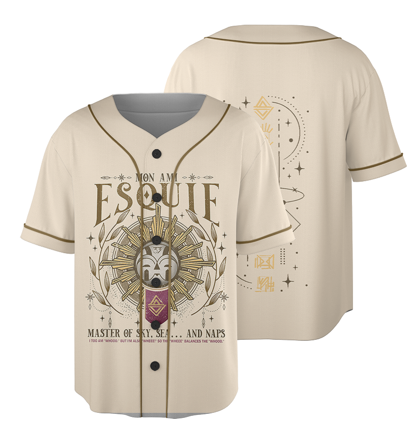 Retro 90's Esquie Expedition 33 Baseball Jersey, Esquie Clair Obscur Expedition 33 Fan Bootleg Jersey