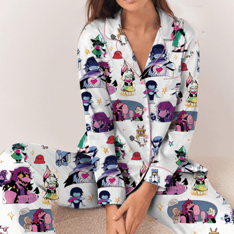 Undertale Deltarune Pajamas Set Long, Kris Susie Ralsei Gaming Pajamas