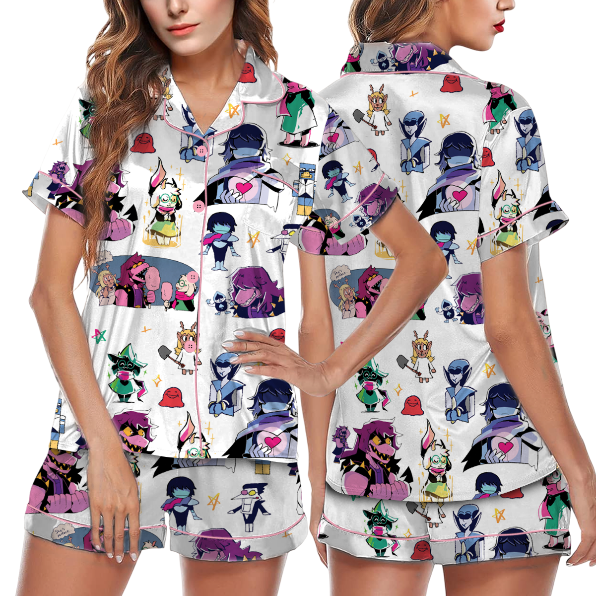 Undertale Deltarune Pajamas Set Short, Kris Susie Ralsei Gaming Pajamas - Image 3