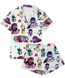 Alternative view of Undertale Deltarune Pajamas Set Short, Kris Susie Ralsei Gaming Pajamas