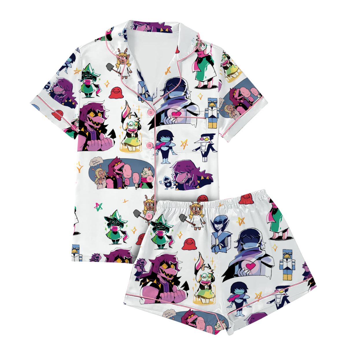 Undertale Deltarune Pajamas Set Short, Kris Susie Ralsei Gaming Pajamas - Image 2
