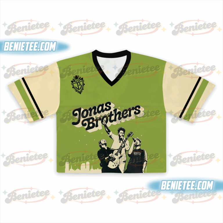 Alternative view of Jonas Bros 20th Anniversary Tour 2025 Croptop Football Jersey, Retro Jonas Brothers Tour Jersey, Pop Band Concert Shirt, Jonas Brother Fan Merch Gift for Her