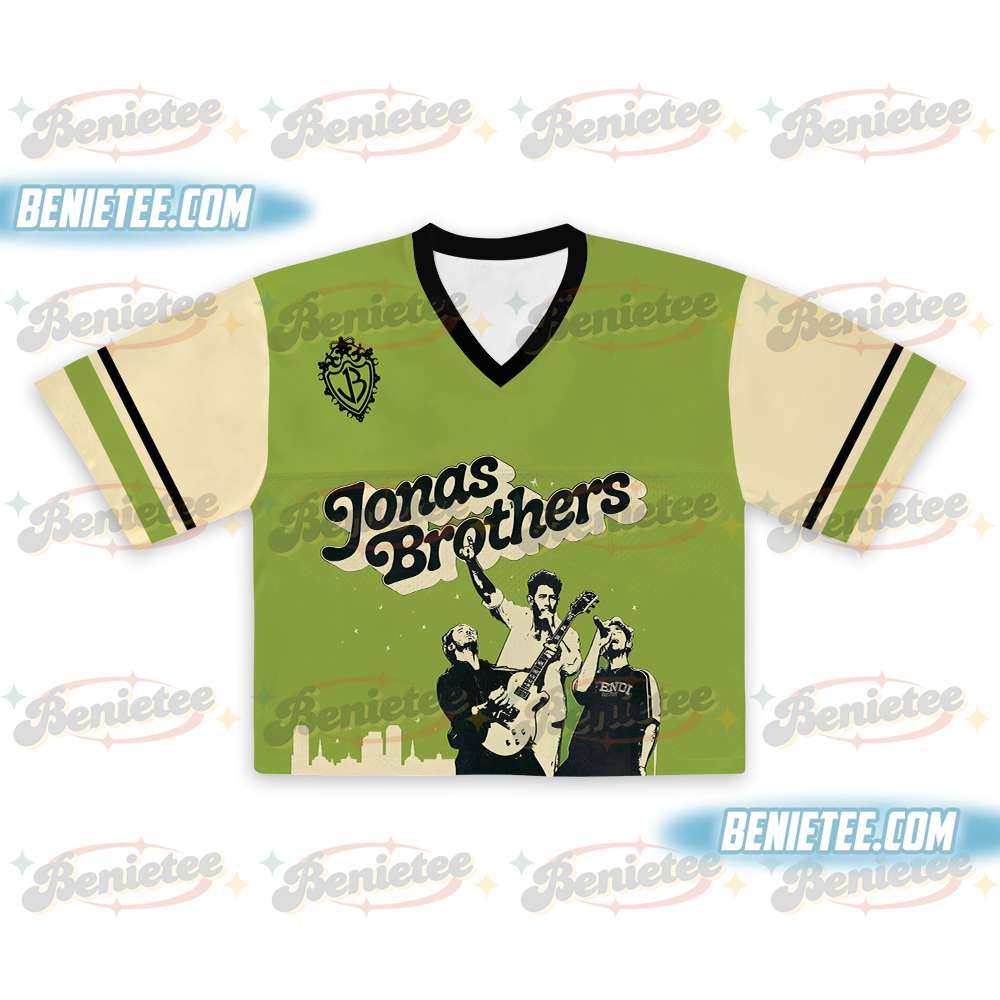 Jonas Bros 20th Anniversary Tour 2025 Croptop Football Jersey, Retro Jonas Brothers Tour Jersey, Pop Band Concert Shirt, Jonas Brother Fan Merch Gift for Her - Image 2
