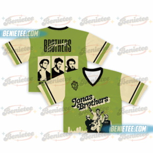Jonas Bros 20th Anniversary Tour 2025 Croptop Football Jersey, Retro Jonas Brothers Tour Jersey, Pop Band Concert Shirt, Jonas Brother Fan Merch Gift for Her